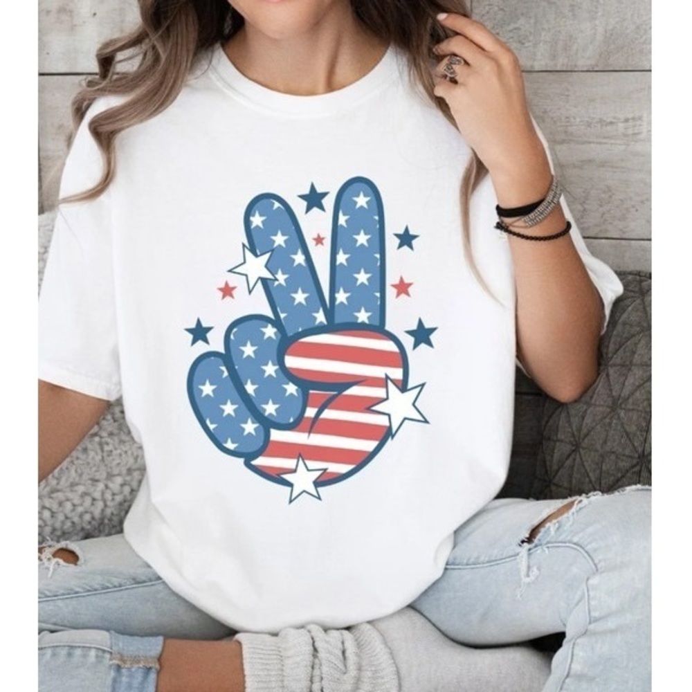 Peace Hand Shirt, Freedom Shirt, American Flag Shirt, Patriotic Shirt